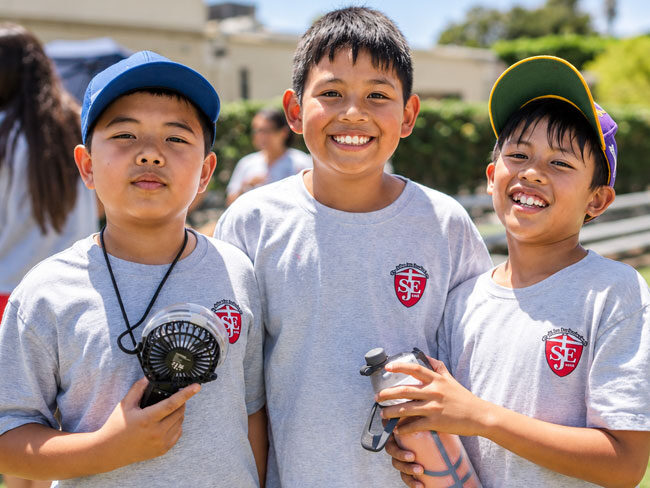 three boys at school