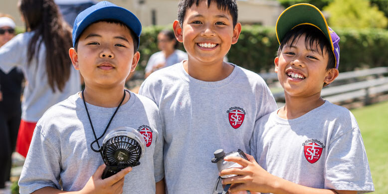 three boys at school