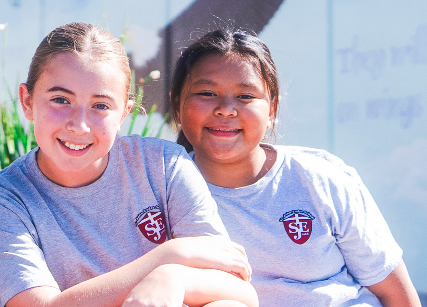 grade-6-to-8 Two school girls