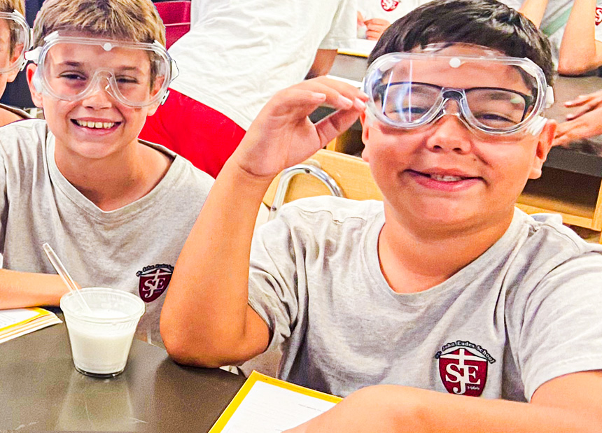 two-boys-in-science-lab SJE class in session