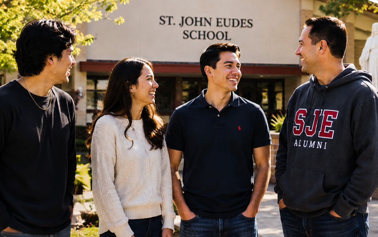 Alumni at school